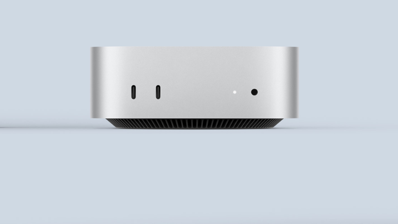 Mac Mini em um setup com monitor, teclado e mouse