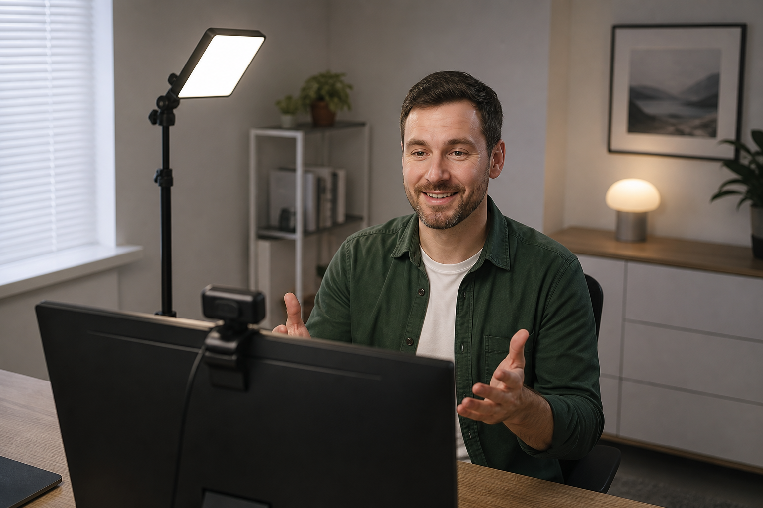 Iluminação LED para videochamadas