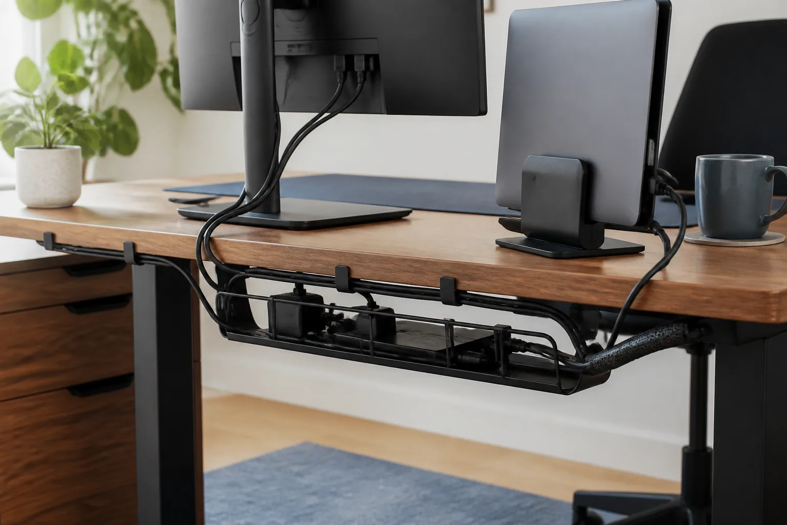 Organizador de cabos para mesa de trabalho